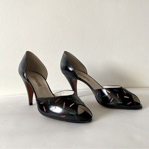 Vintage 70s Casadei Sprinkle Peep Toe Heels